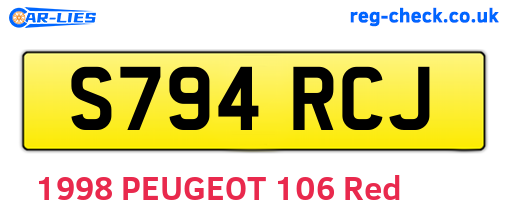 S794RCJ are the vehicle registration plates.