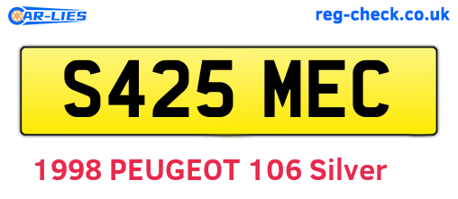 S425MEC are the vehicle registration plates.