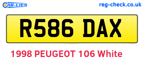R586DAX are the vehicle registration plates.