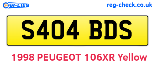 S404BDS are the vehicle registration plates.