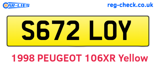 S672LOY are the vehicle registration plates.