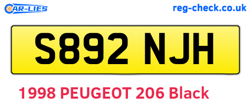 S892NJH are the vehicle registration plates.