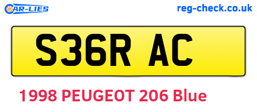 S36RAC are the vehicle registration plates.