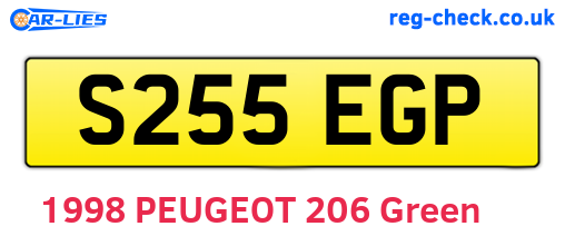 S255EGP are the vehicle registration plates.