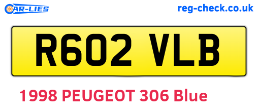 R602VLB are the vehicle registration plates.