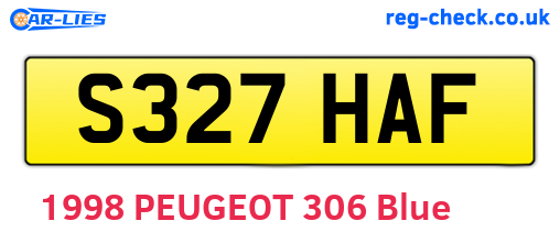 S327HAF are the vehicle registration plates.