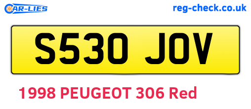 S530JOV are the vehicle registration plates.