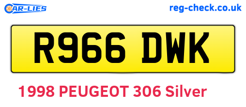 R966DWK are the vehicle registration plates.