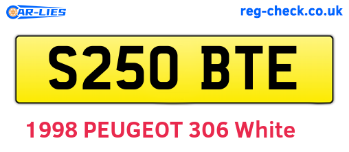 S250BTE are the vehicle registration plates.