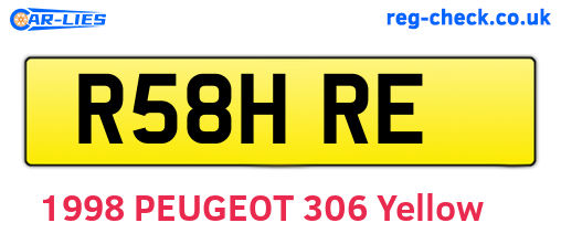 R58HRE are the vehicle registration plates.