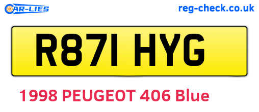 R871HYG are the vehicle registration plates.
