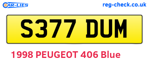 S377DUM are the vehicle registration plates.