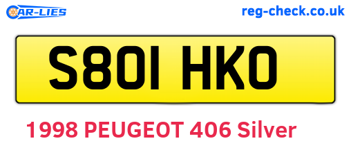 S801HKO are the vehicle registration plates.