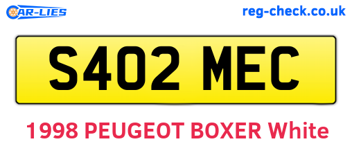 S402MEC are the vehicle registration plates.
