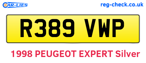 R389VWP are the vehicle registration plates.