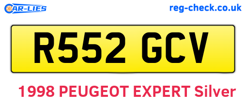 R552GCV are the vehicle registration plates.