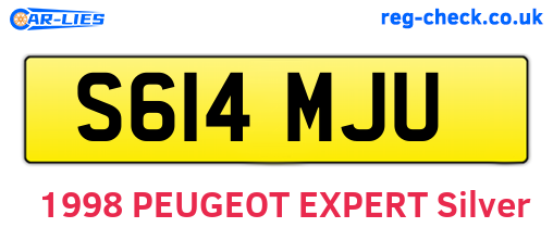 S614MJU are the vehicle registration plates.