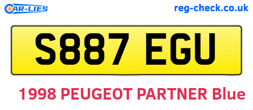 S887EGU are the vehicle registration plates.