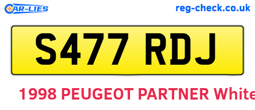 S477RDJ are the vehicle registration plates.