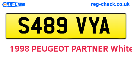 S489VYA are the vehicle registration plates.
