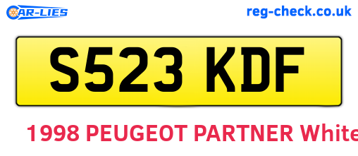 S523KDF are the vehicle registration plates.
