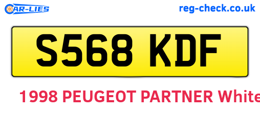 S568KDF are the vehicle registration plates.