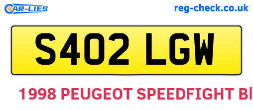S402LGW are the vehicle registration plates.