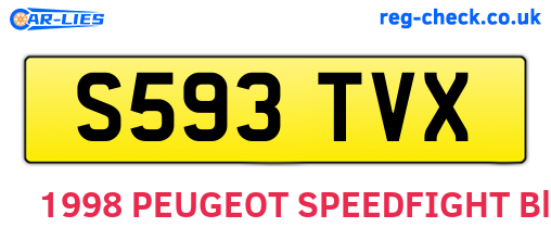 S593TVX are the vehicle registration plates.