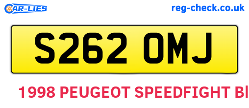 S262OMJ are the vehicle registration plates.
