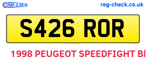 S426ROR are the vehicle registration plates.