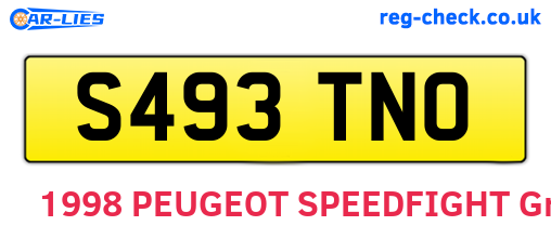 S493TNO are the vehicle registration plates.