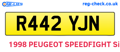 R442YJN are the vehicle registration plates.