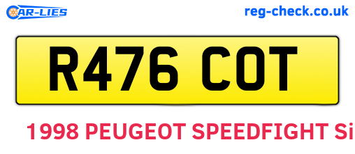 R476COT are the vehicle registration plates.