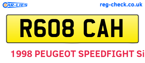 R608CAH are the vehicle registration plates.