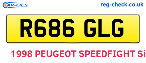 R686GLG are the vehicle registration plates.
