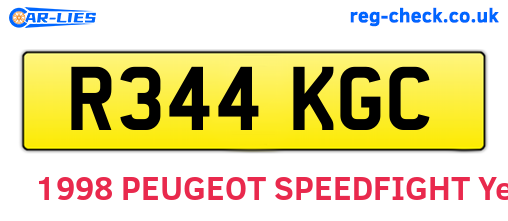 R344KGC are the vehicle registration plates.