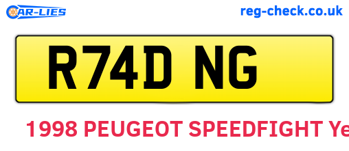 R74DNG are the vehicle registration plates.