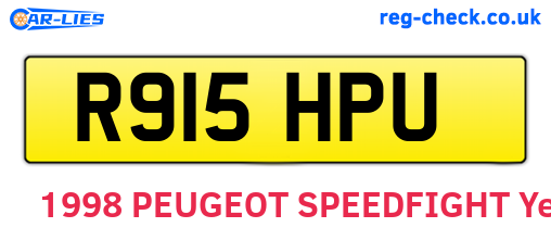 R915HPU are the vehicle registration plates.