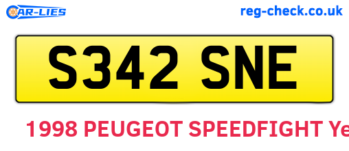 S342SNE are the vehicle registration plates.