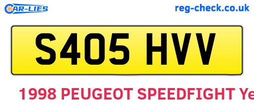 S405HVV are the vehicle registration plates.