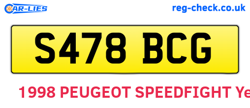 S478BCG are the vehicle registration plates.