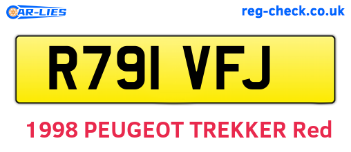 R791VFJ are the vehicle registration plates.