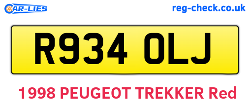 R934OLJ are the vehicle registration plates.