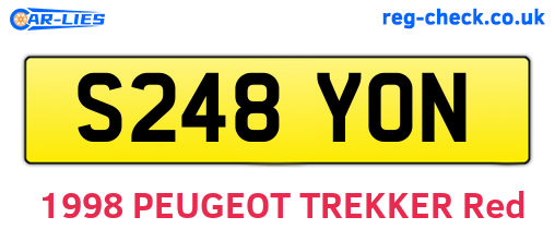 S248YON are the vehicle registration plates.