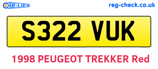 S322VUK are the vehicle registration plates.