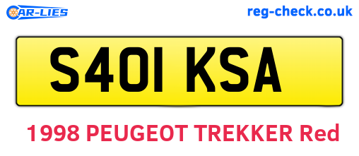 S401KSA are the vehicle registration plates.