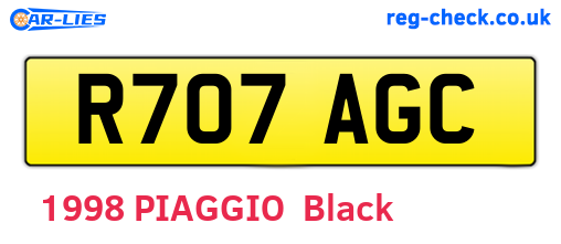 R707AGC are the vehicle registration plates.