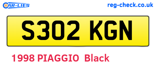 S302KGN are the vehicle registration plates.