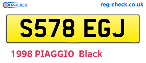 S578EGJ are the vehicle registration plates.