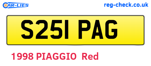 S251PAG are the vehicle registration plates.